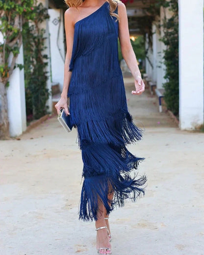 Tamira - Slanted Shoulder Long Dress