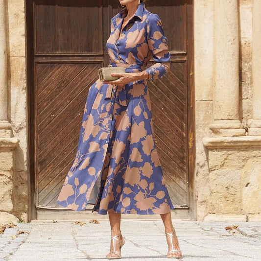 Verina - Elegant V-Neck Long Dress